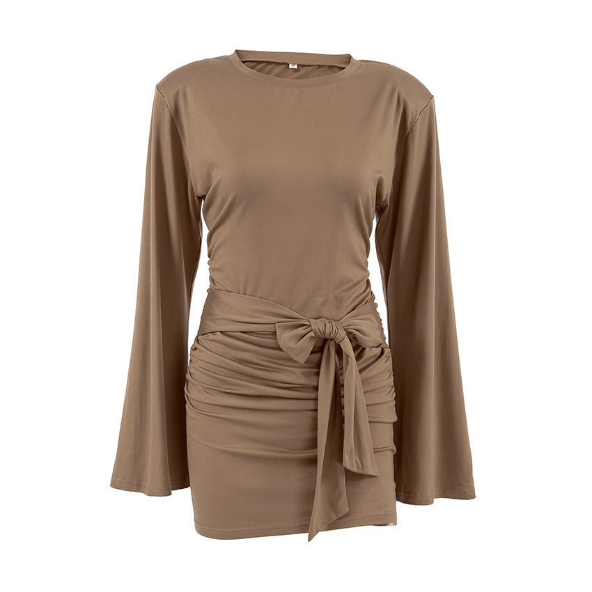 Sense Waist-controlled Lace-up Dress