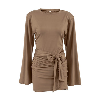 Sense Waist-controlled Lace-up Dress