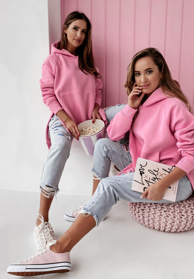 Side Slit Hooded Sweater