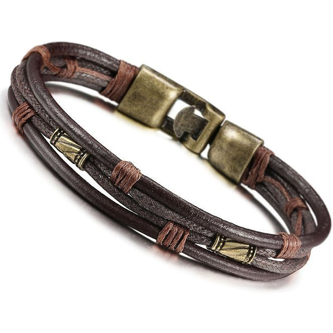 Hapic Braided Leather Bracelet