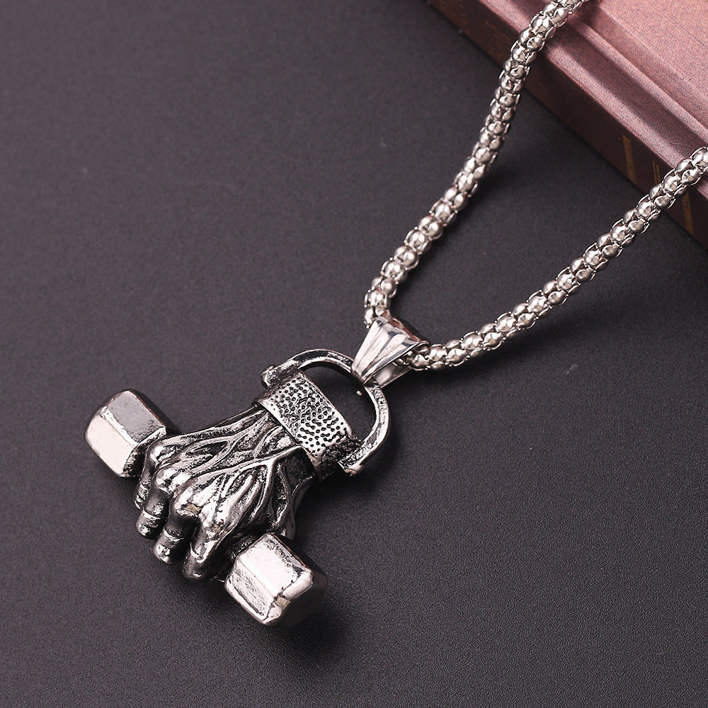 Gym Dumbbell Necklace