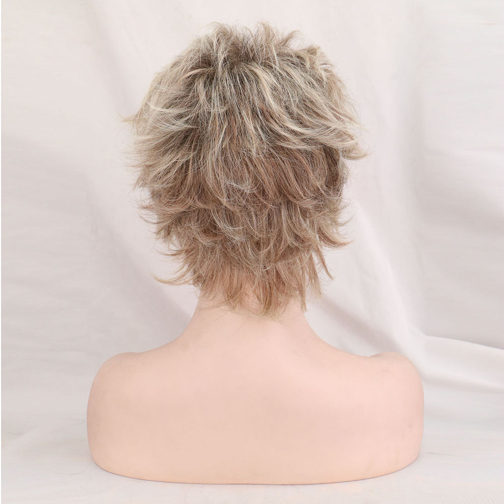 Golden Brown Melange Short Hair Wig