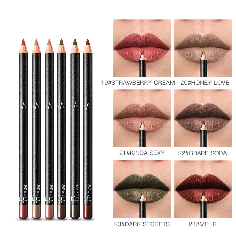 Pudaier 36 Color Lip Liner Waterproof Non-smudge Nude Color