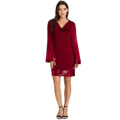See-through Chiffon Long-sleeved Dress