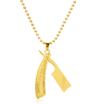 Barber Shop Razor Blade Ornament Pendant Necklace