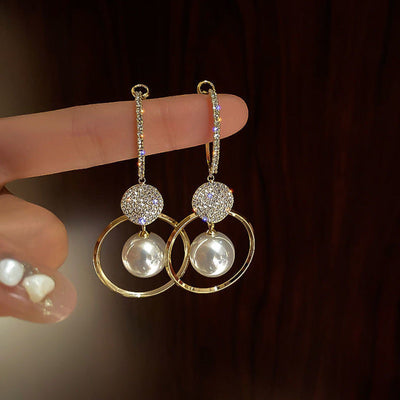 White Pearl Drop Earrings