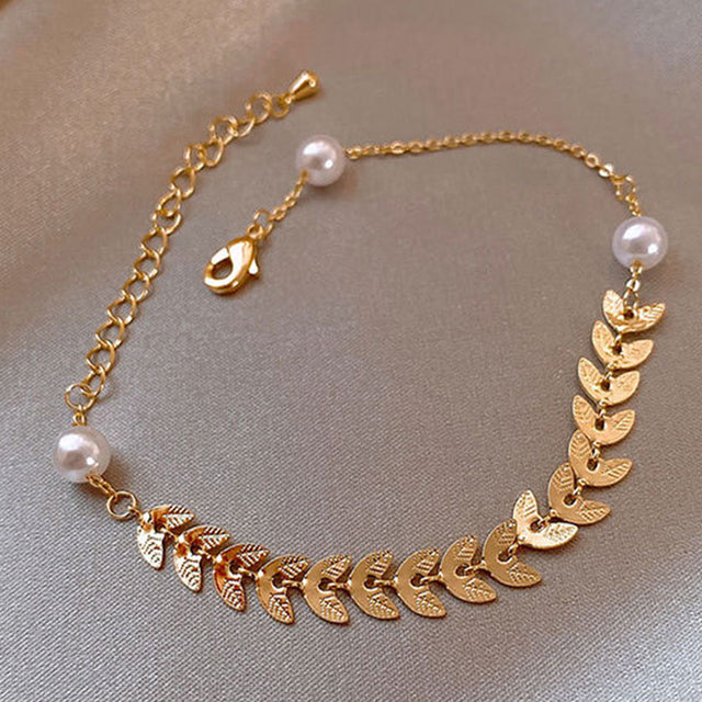 Leaf Pearl Bracelet