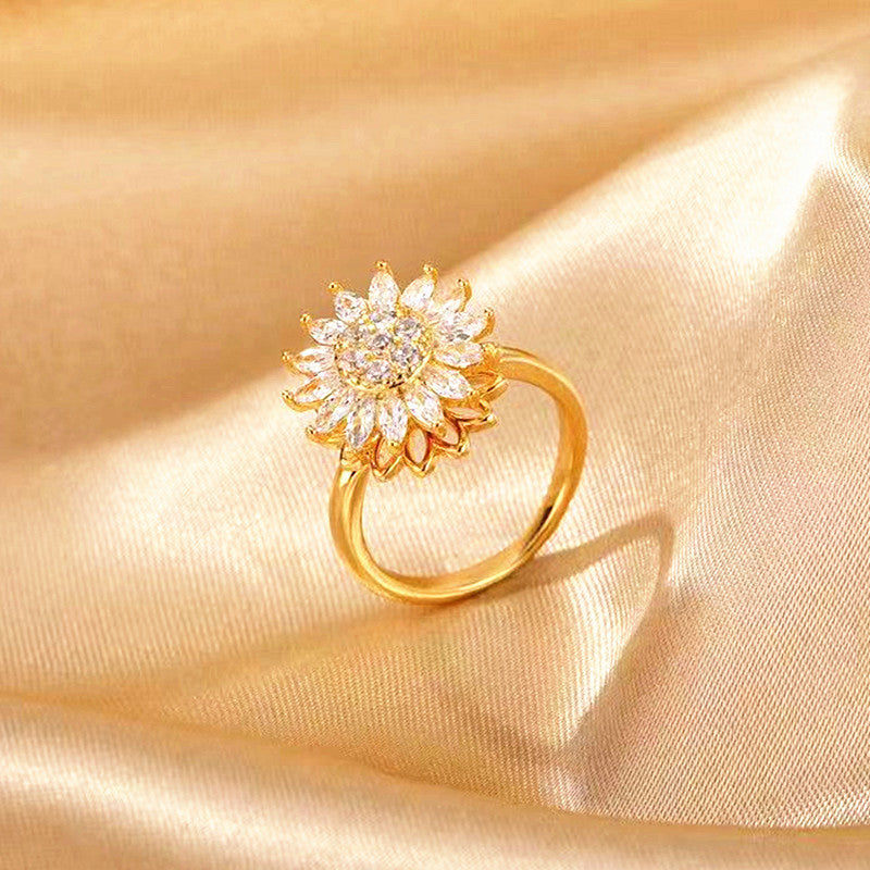 Rotating SUNFLOWER Ring