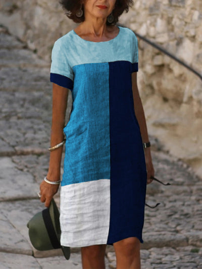 Lady Personality Positioning Check Dress