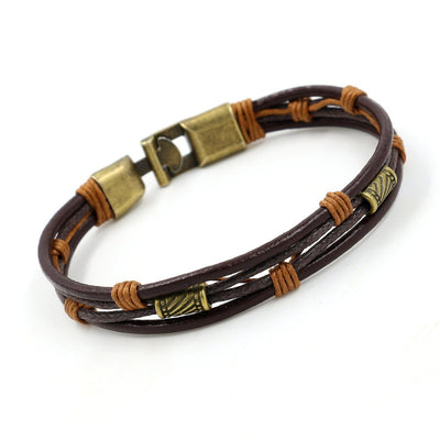 Hapic Braided Leather Bracelet