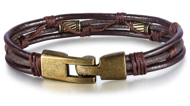 Hapic Braided Leather Bracelet