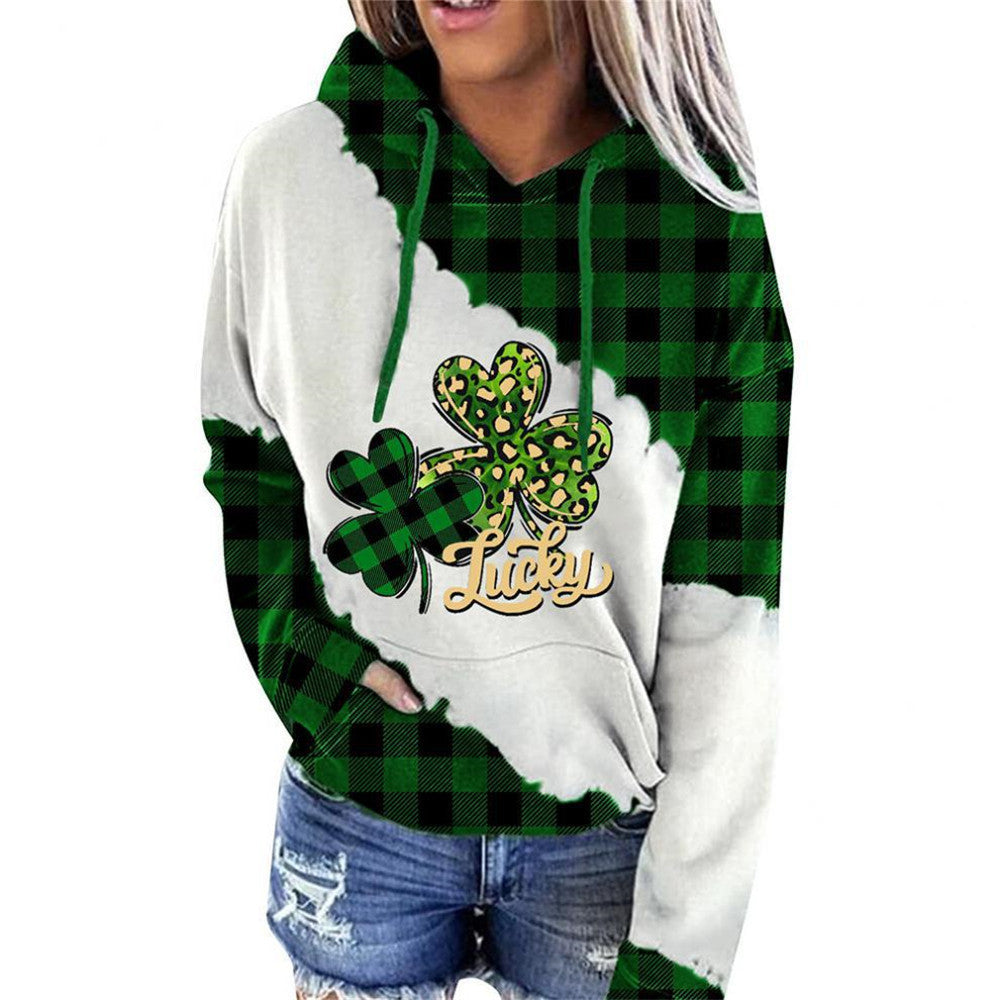 Lucky Grass Print Streetwear Hoodie