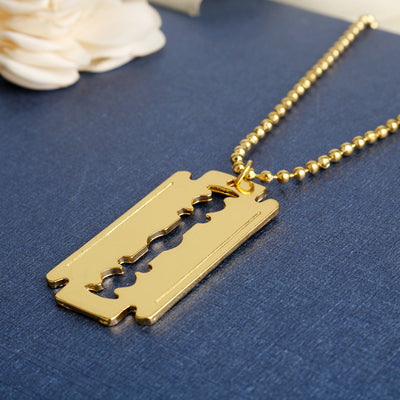 Barber Shop Razor Blade Ornament Pendant Necklace
