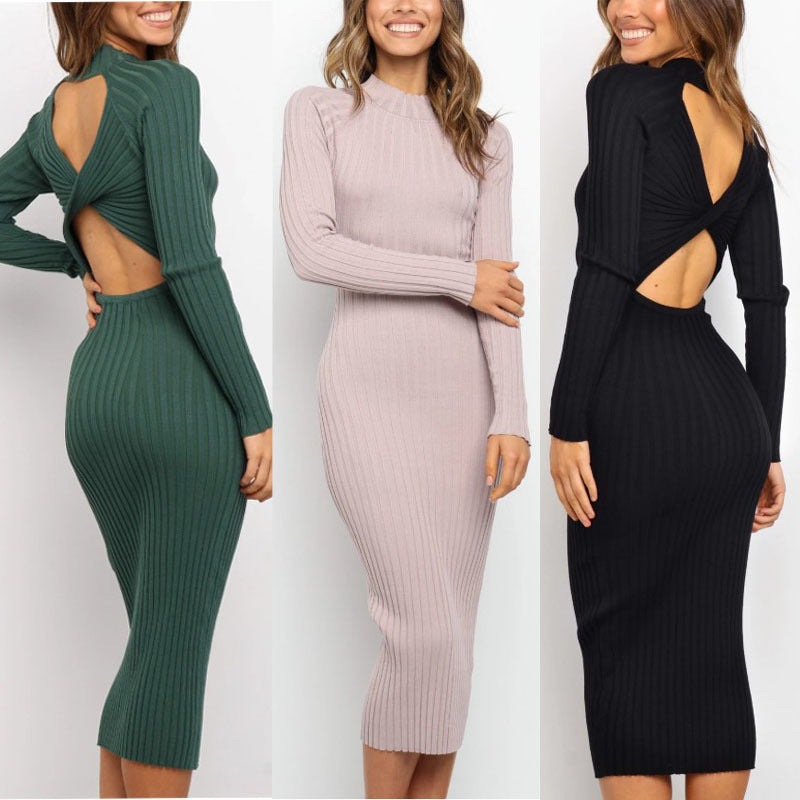 Backless Bow Tight Dress