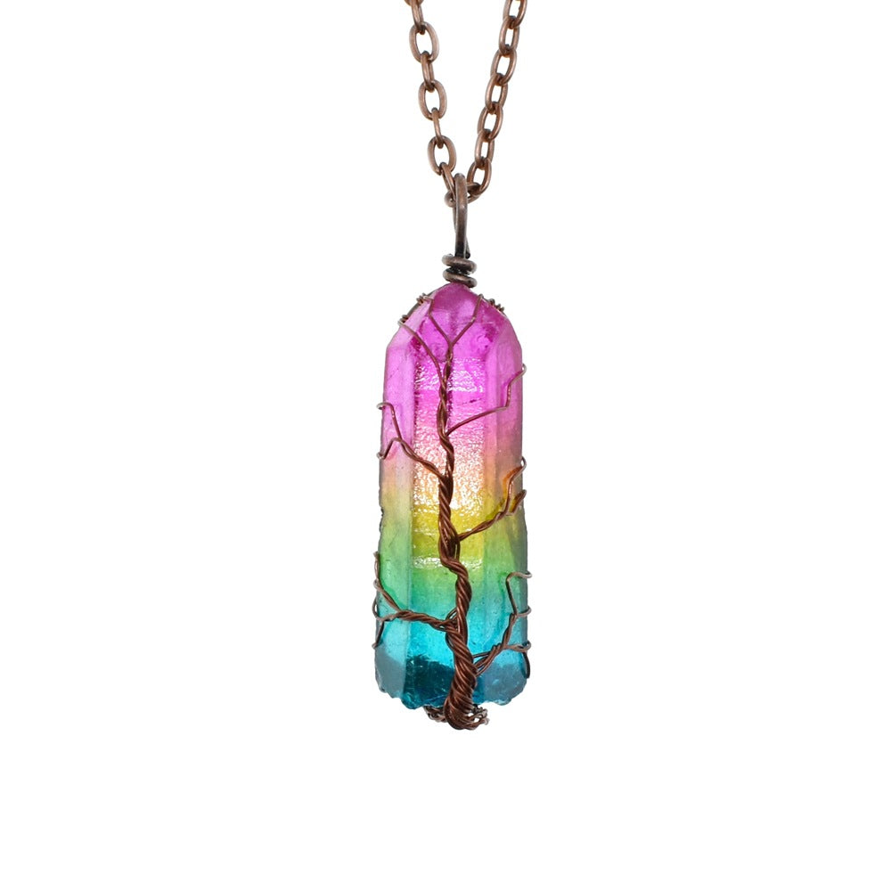 Stone Crystal Tree Pendant