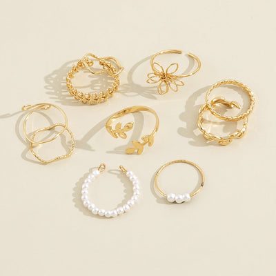Openwork Flower Set Rings