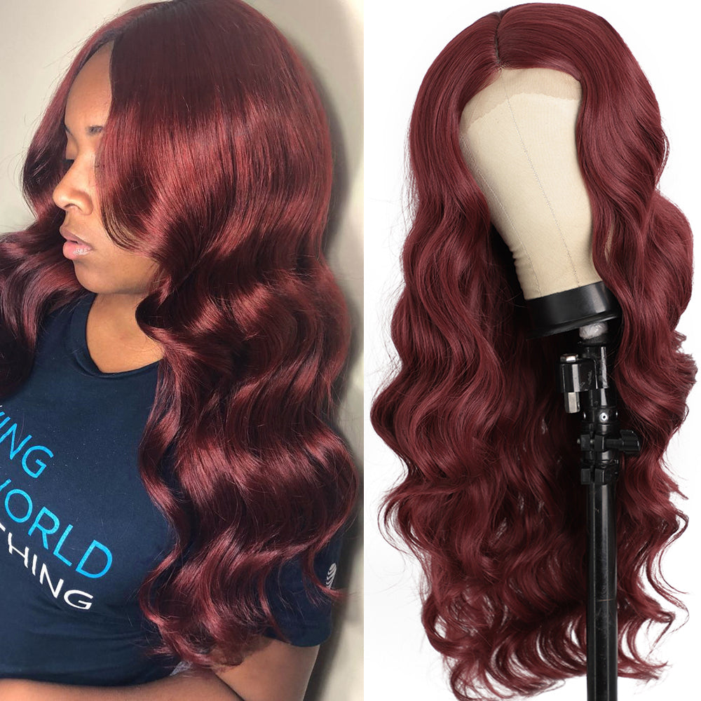 Wavy Curly Synthetic Fiber Head Cover Wig