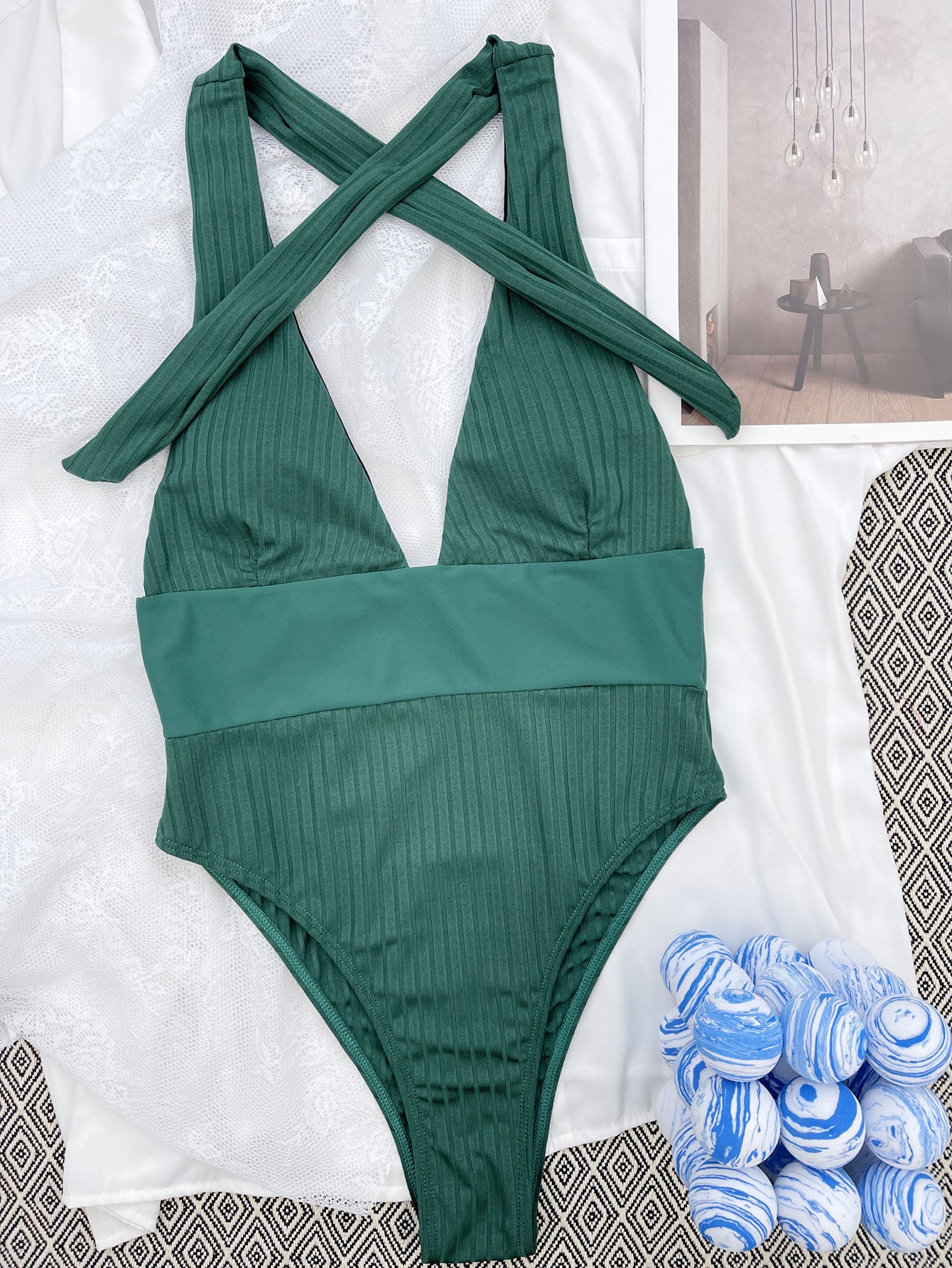 Scrunch Patchwork Swimsuit