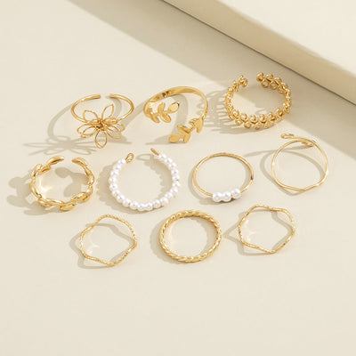 Openwork Flower Set Rings
