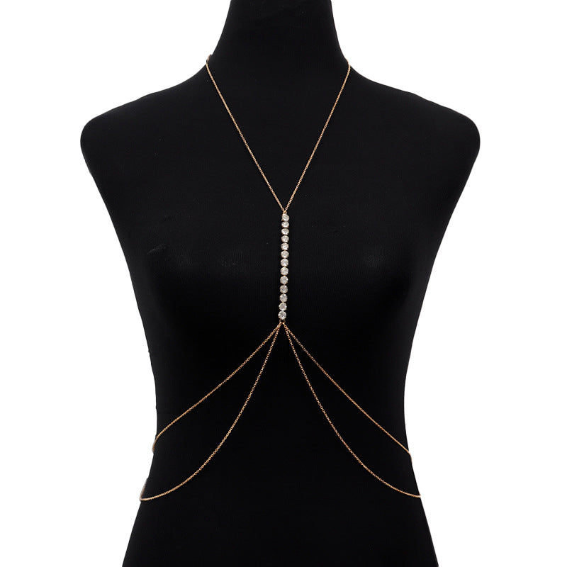 Temperament Chest Crystal Body Chain