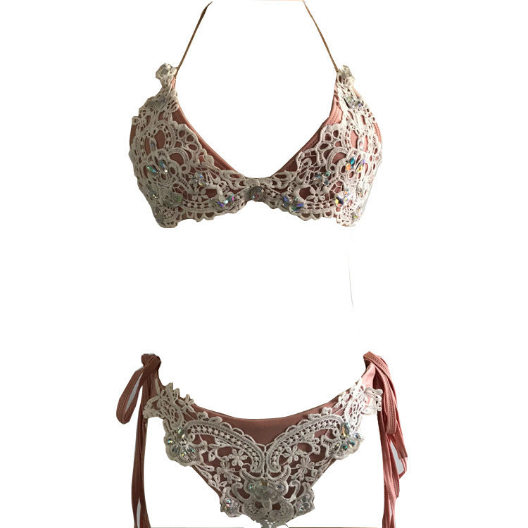 Embroidered Split Bikini