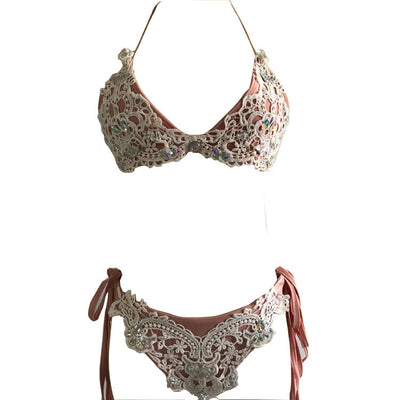Embroidered Split Bikini