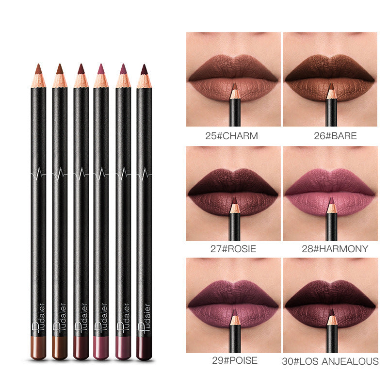 Pudaier 36 Color Lip Liner Waterproof Non-smudge Nude Color