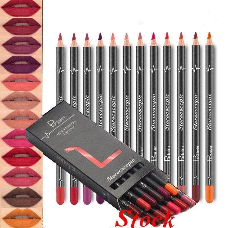 Pudaier 36 Color Lip Liner Waterproof Non-smudge Nude Color