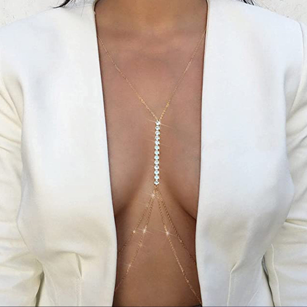 Temperament Chest Crystal Body Chain