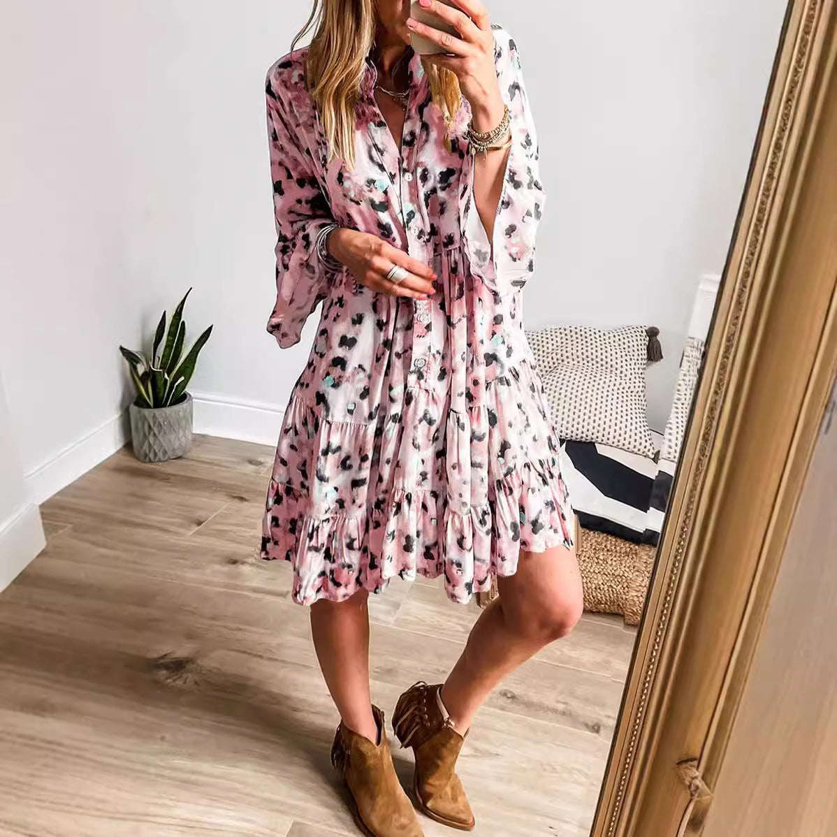 Loose Cool Button Dress