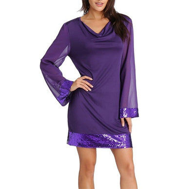 See-through Chiffon Long-sleeved Dress