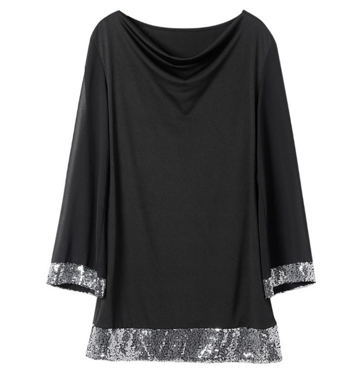 See-through Chiffon Long-sleeved Dress