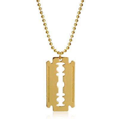Barber Shop Razor Blade Ornament Pendant Necklace