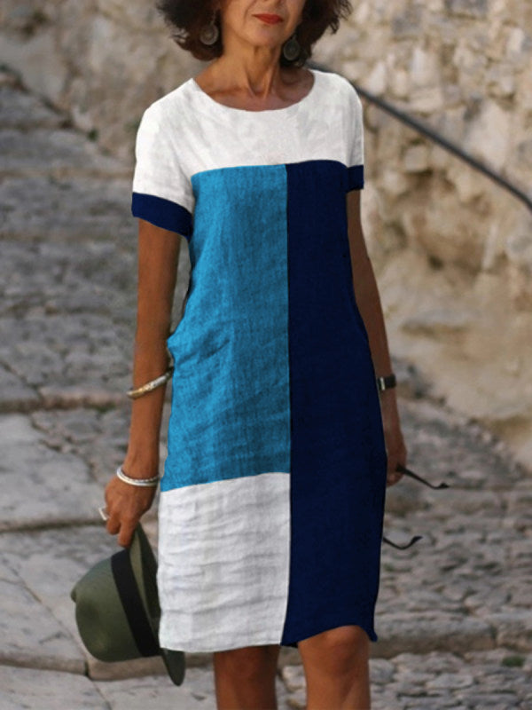 Lady Personality Positioning Check Dress