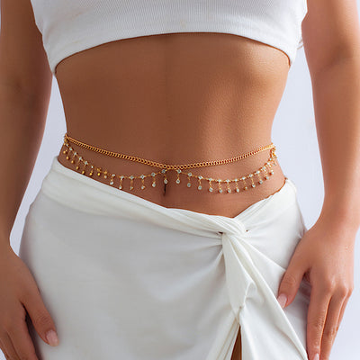 Star Metal Tassels Waist Body Chain