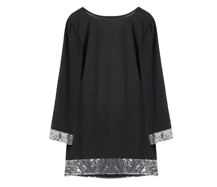 See-through Chiffon Long-sleeved Dress