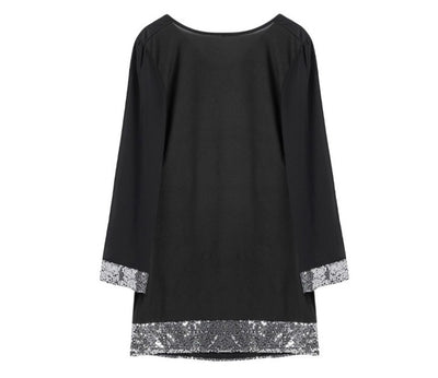 See-through Chiffon Long-sleeved Dress
