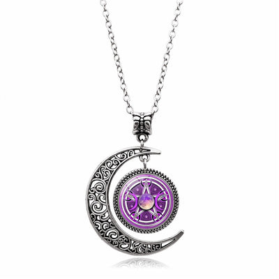 Creative Moon Goddess Time Gem Necklace