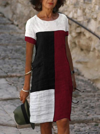 Lady Personality Positioning Check Dress