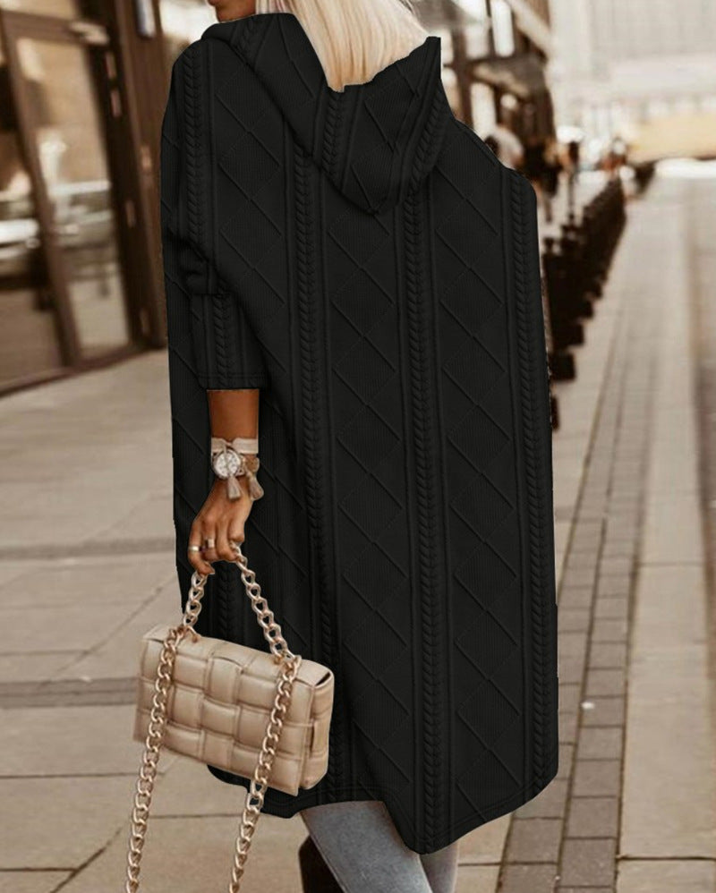 Solid Lining Knitted Coat