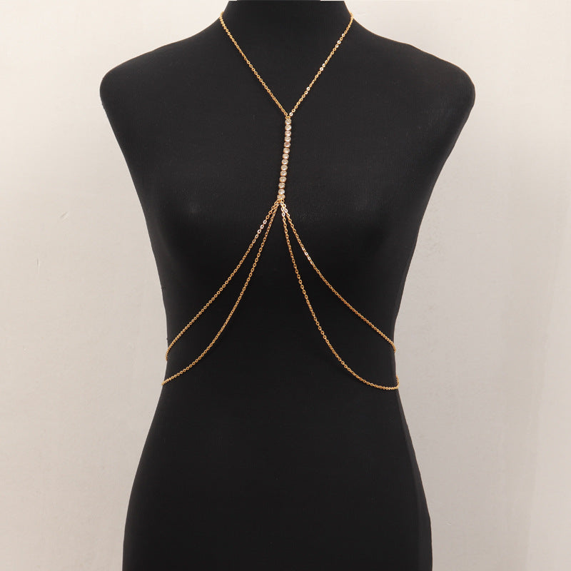 Temperament Chest Crystal Body Chain