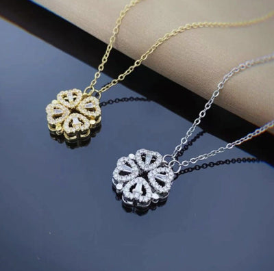 Magnetic Folding Leaf Clover Necklace