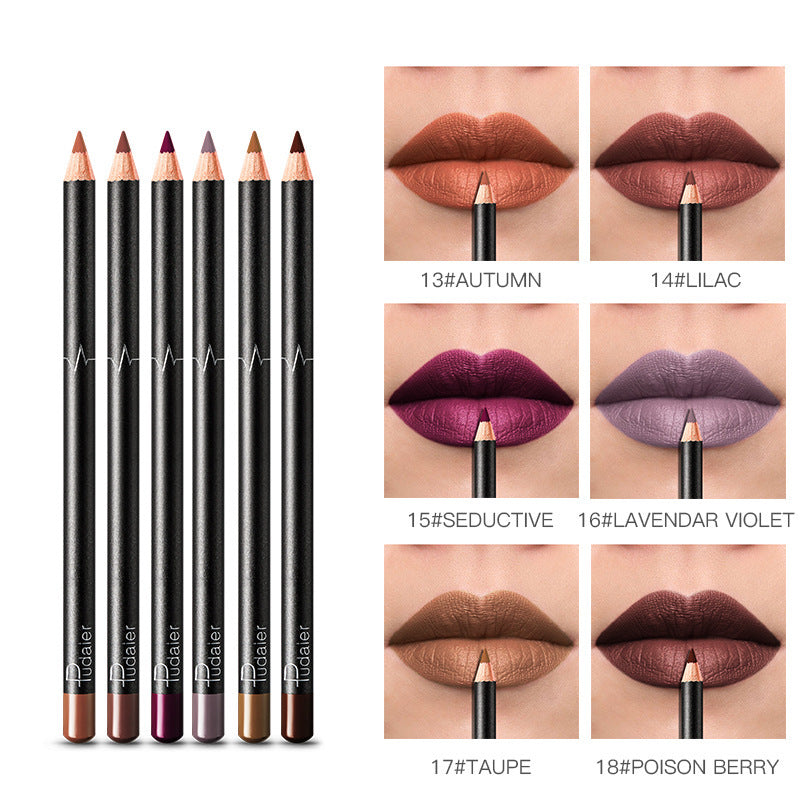 Pudaier 36 Color Lip Liner Waterproof Non-smudge Nude Color