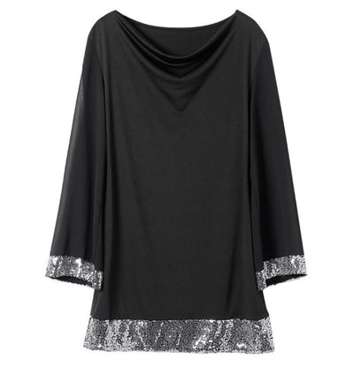 See-through Chiffon Long-sleeved Dress