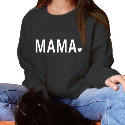 Thanks giving MAMA Print Casual Crewneck Sweatshirt