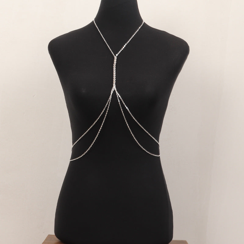 Temperament Chest Crystal Body Chain