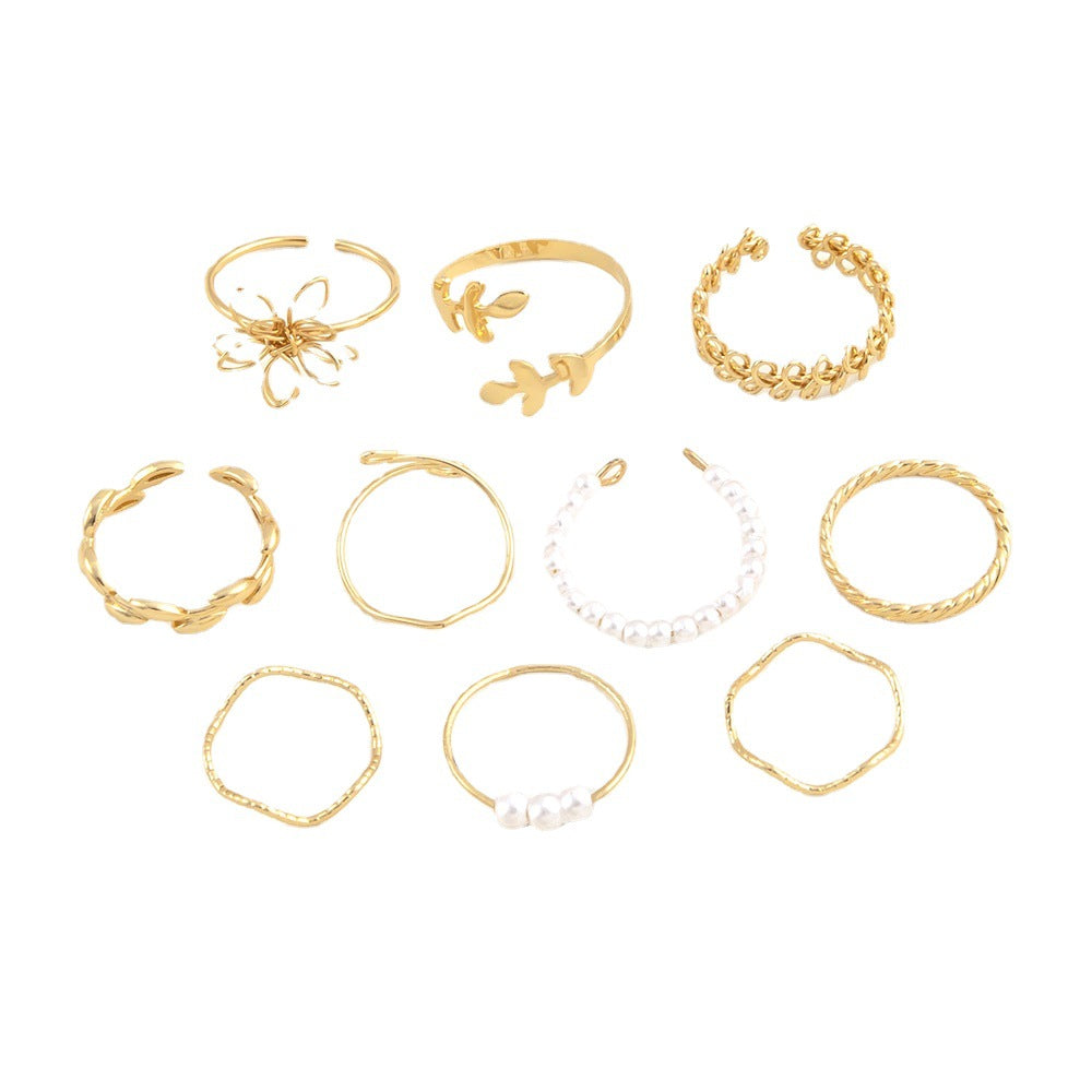 Openwork Flower Set Rings