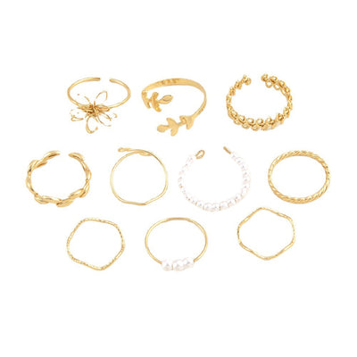 Openwork Flower Set Rings