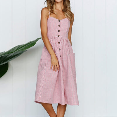 Midi Button Dress