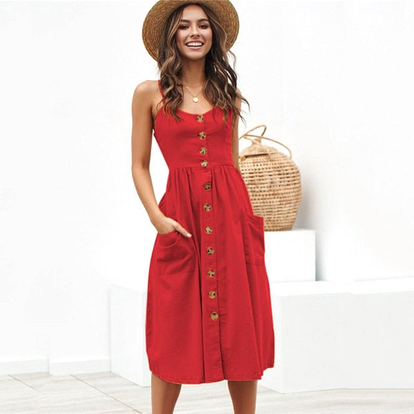 Midi Button Dress
